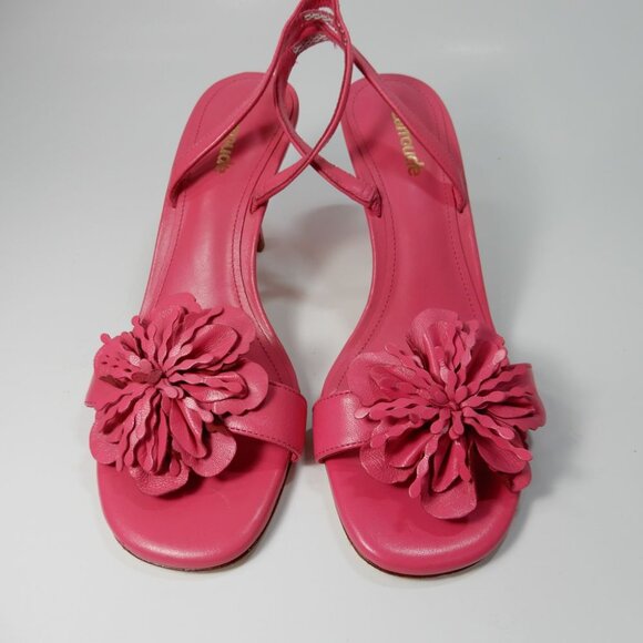 Larroude Hibiscus Slingback Sandals Size 6 Magenta Pink Leather NEW $350 - Picture 13 of 16